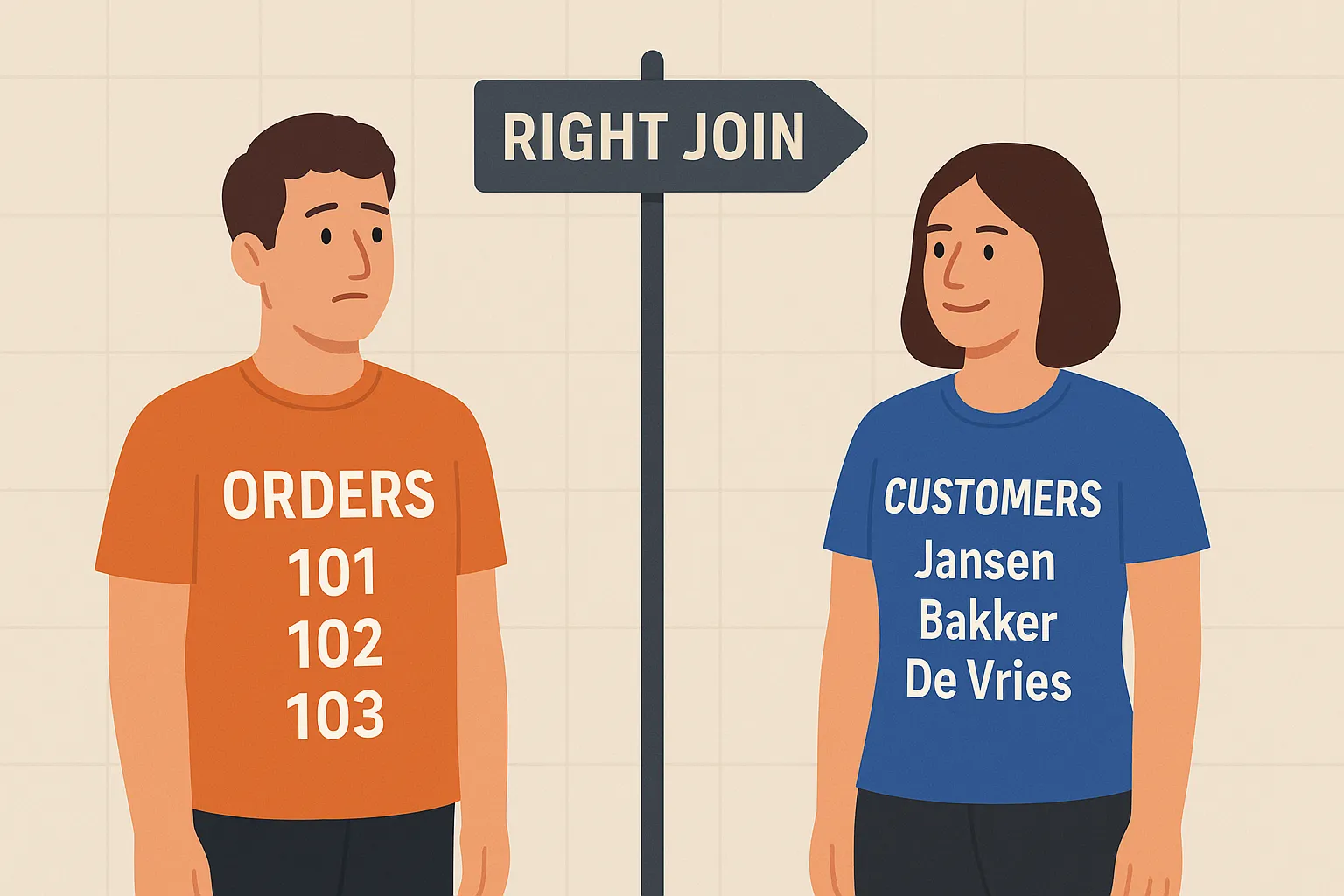 RIGHT JOIN in SQL: combineer records uit de rechtertabel